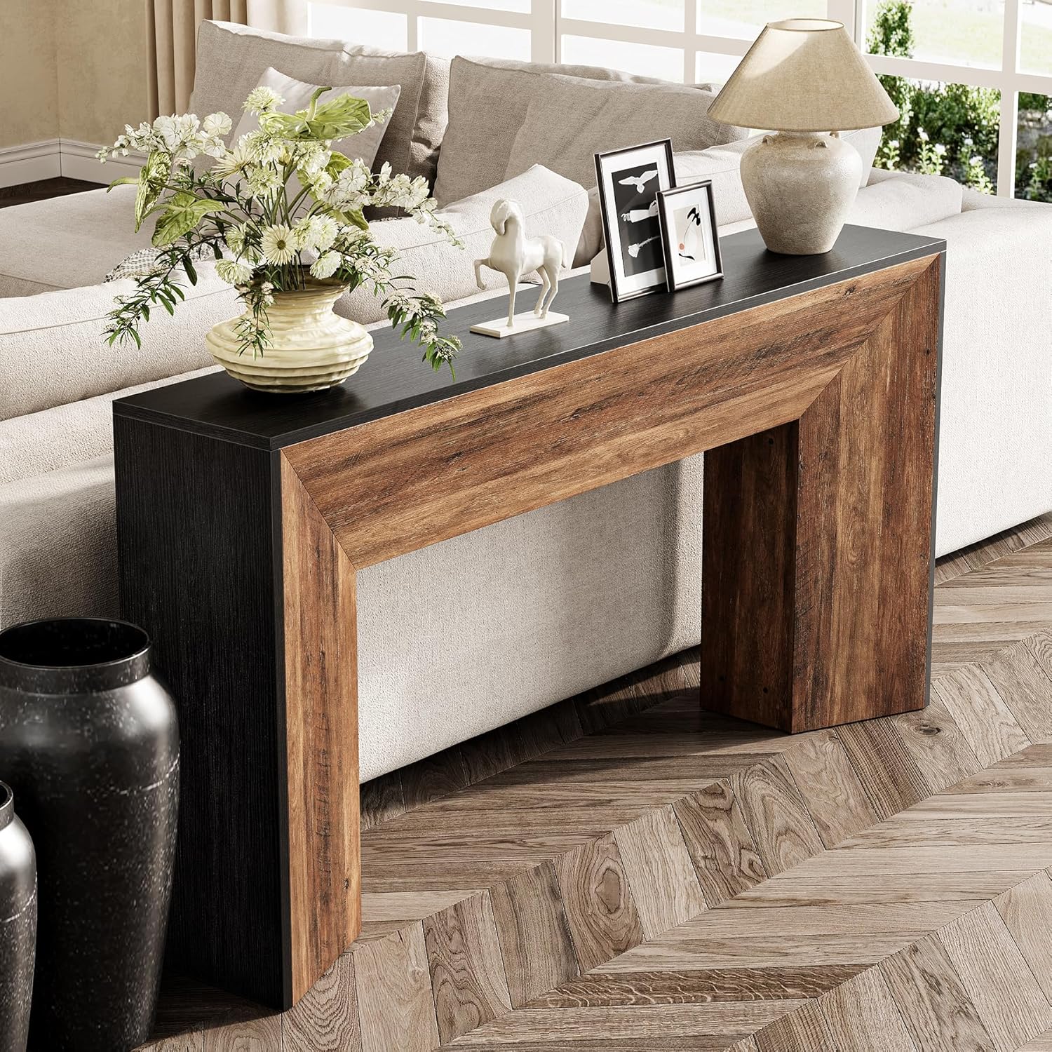 63" Extra Long Console Table for Entryway, Modern Wooden Sofa Table for Living Room