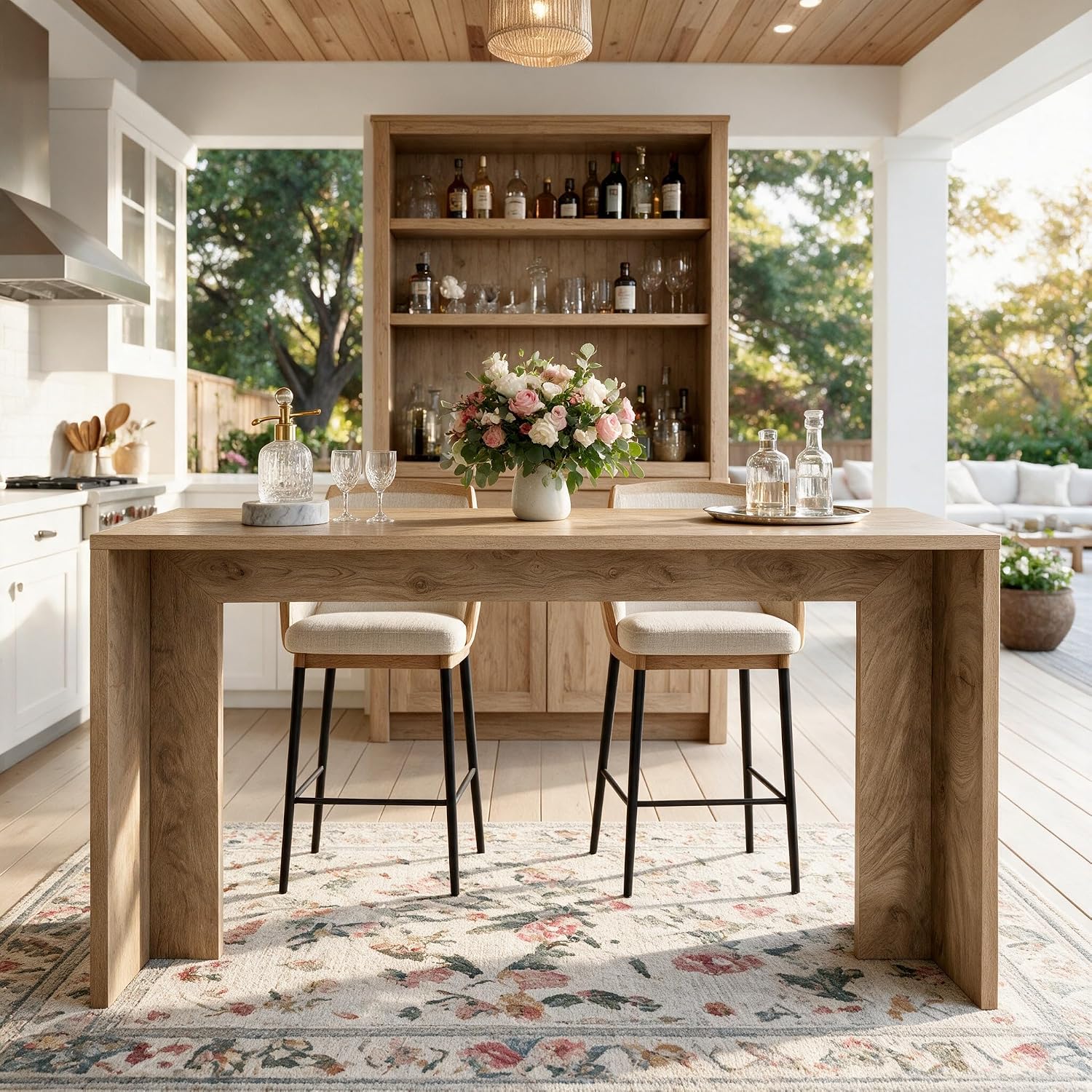 55" Long Narrow Bar Table, Bar Height Table for 2–4 Person