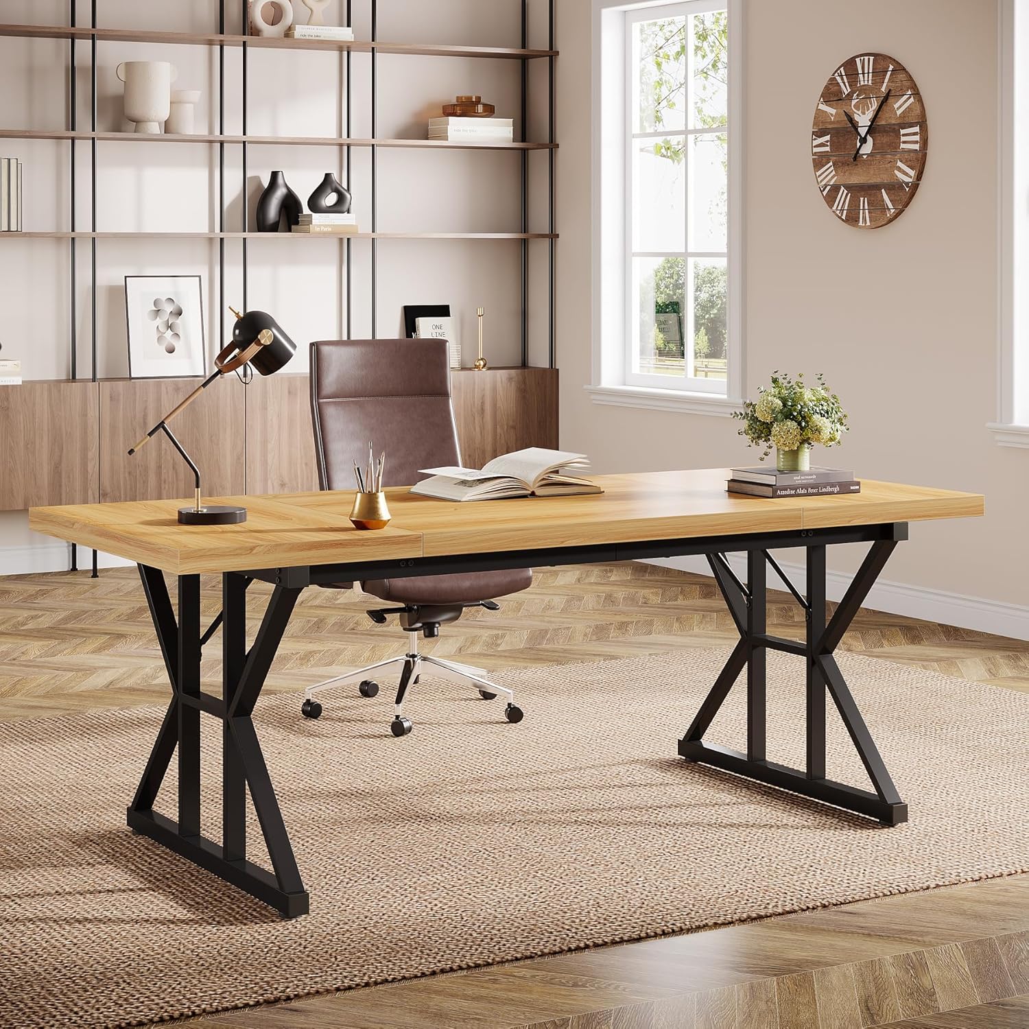 Tribesigns 70.86" Executive Desk, Industrial Style Computer Desk for Home Office