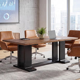 63" Solid Wood Conference Table for 4-6, Rectangular Office Meeting Table 3