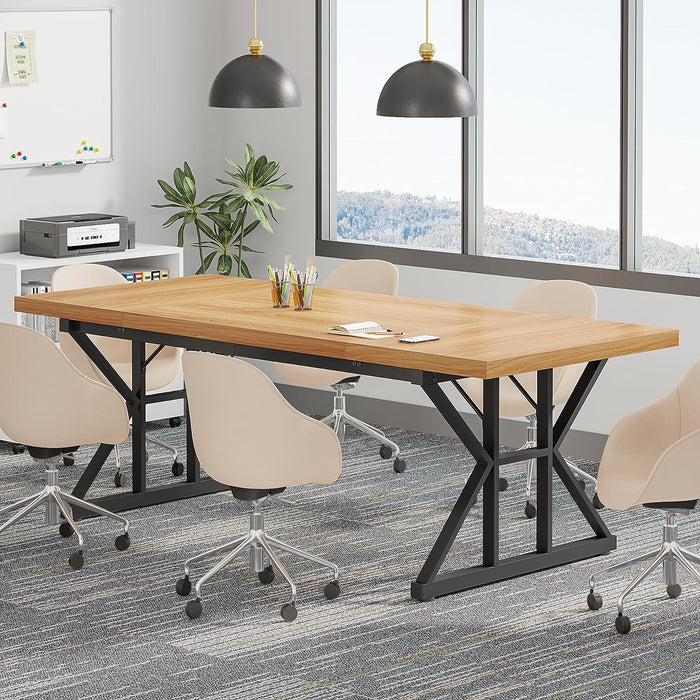 Tribesigns Conference Table, 6FT Rectangle Meeting Room Table Executive Desk Tribesigns
