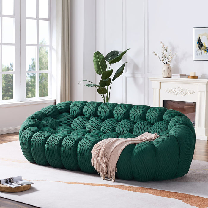 97" Floor Sofa, 3 - Seater Bubble Sofa 3D Honeycomb - Shaped Curved Couch Tribesigns