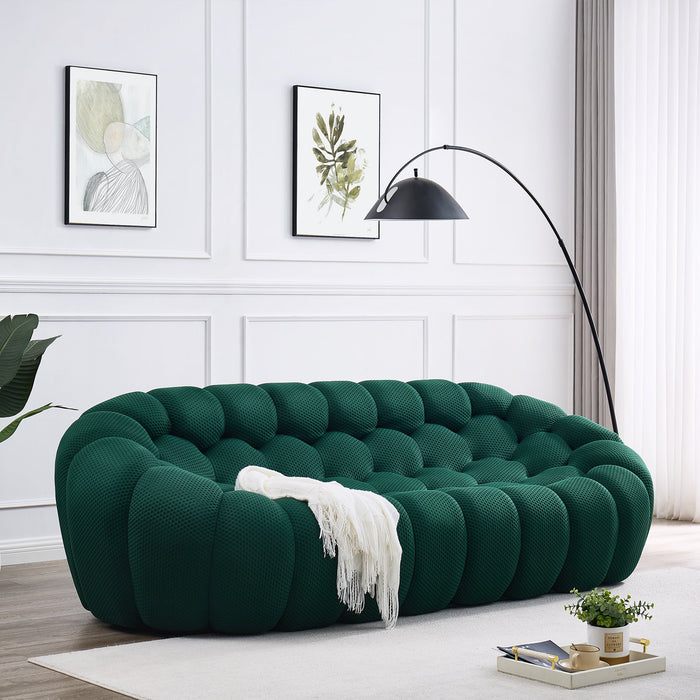 97" Floor Sofa, 3 - Seater Bubble Sofa 3D Honeycomb - Shaped Curved Couch Tribesigns