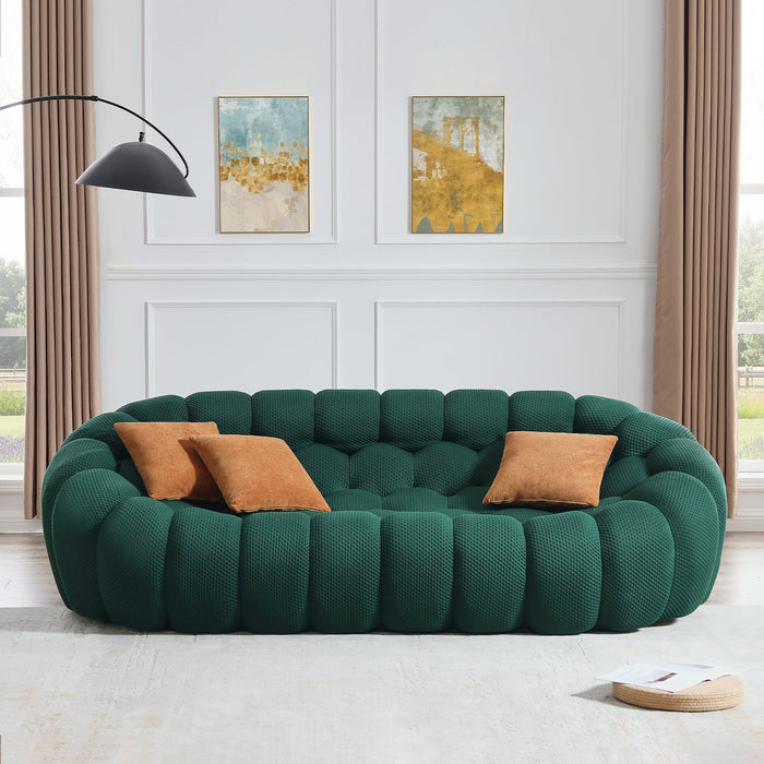 97" Floor Sofa, 3 - Seater Bubble Sofa 3D Honeycomb - Shaped Curved Couch Tribesigns