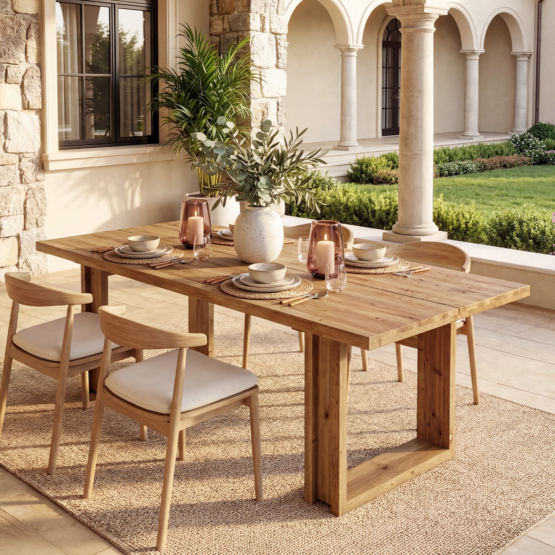 Tribesigns 63-Inch Solid Wood Dining Table, Farmhouse Kitchen Table for 4-6