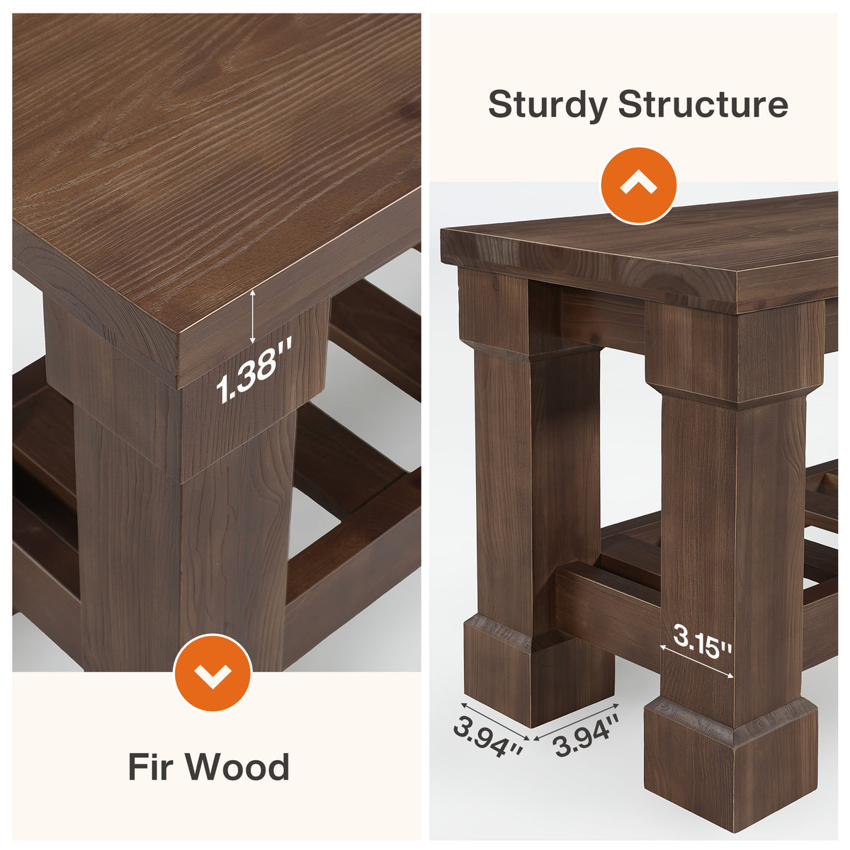 59" Solid Wood TV Stand for TVs Up to 65", Farmhouse TV Console Table with Storage