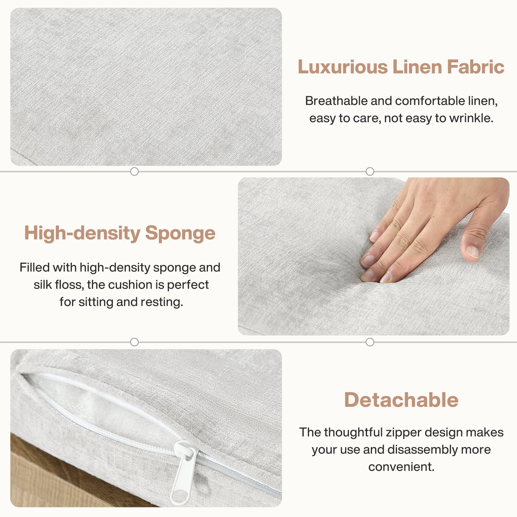 47" Upholstered Entryway Bench, Indoor End of Bed Bench with Padded Seat