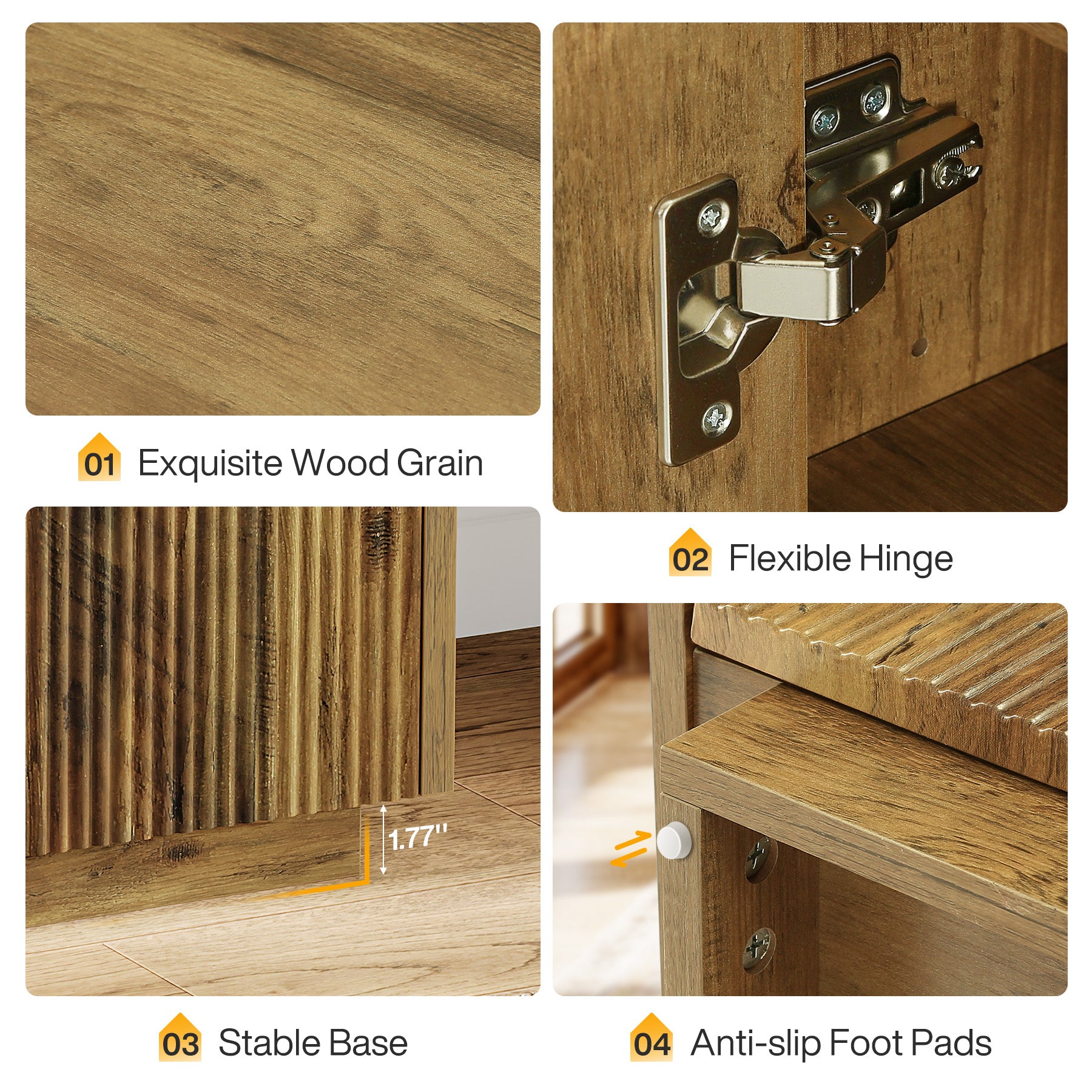 7-Tier Shoe Cabinet, 24 Pairs Shoe Storage Organizer with Fluted Doors