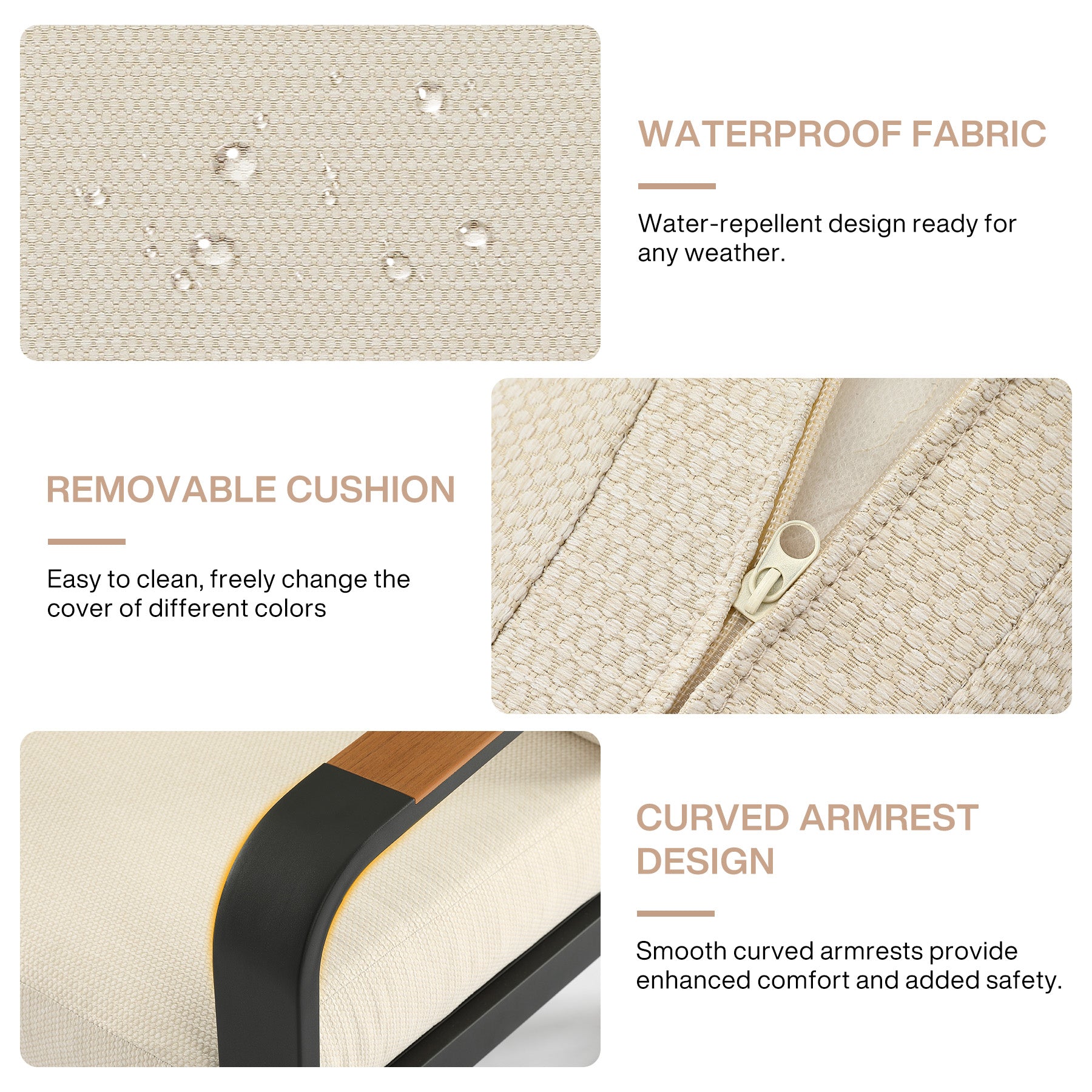 54.3" Wide Loveseat Sofa, Outdoor Patio Sofa With Removable Cushions