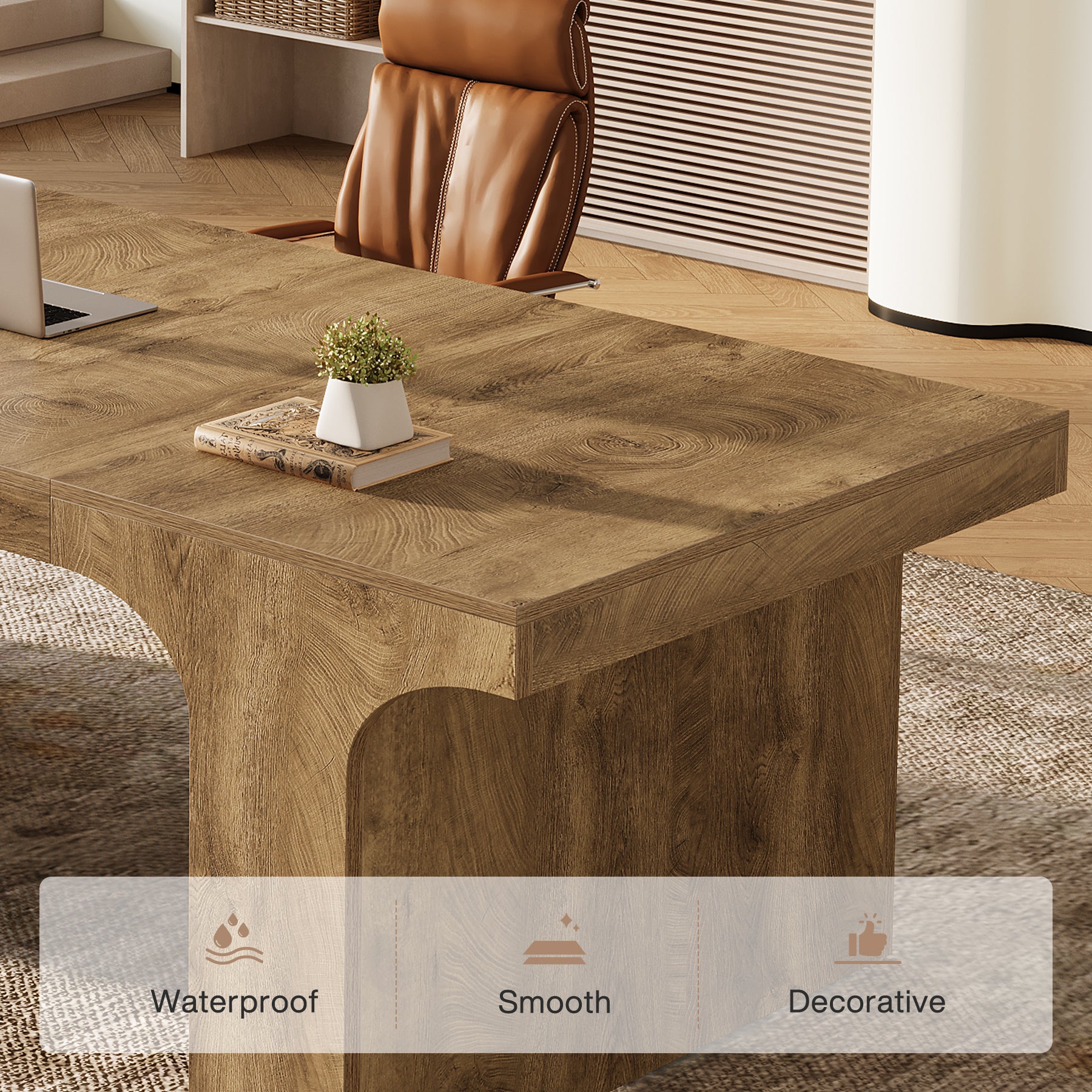 70.87" Executive Desk, Simple Computer Desk Conference Table for 6-8