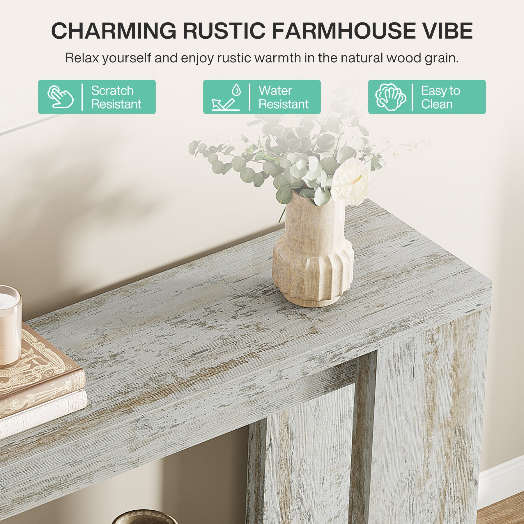 Tribesigns 70.9" Extra Long Console Table, Farmhouse Narrow Sofa Table for Entryway