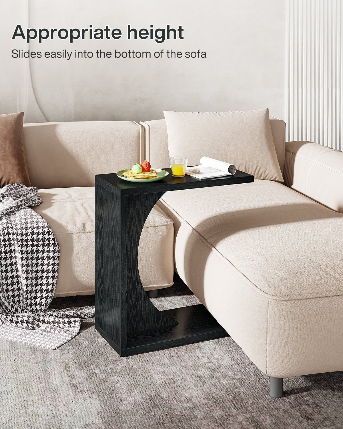 C-Shaped End Table, Sofa Side Table Couch Table