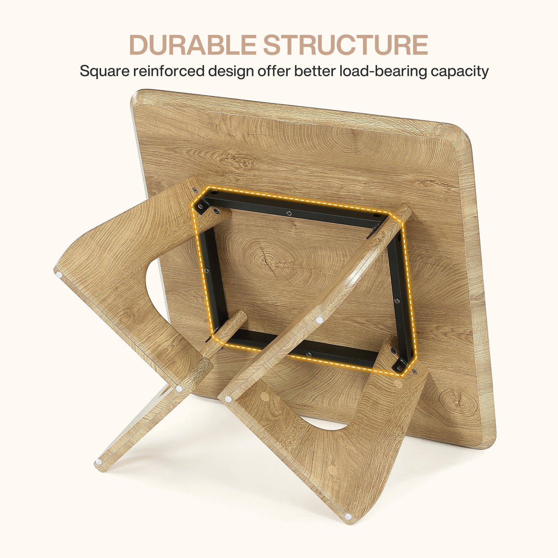 31.5" Coffee Table, Square Tea Table with Unique Interlocking Leg Design for Living Room