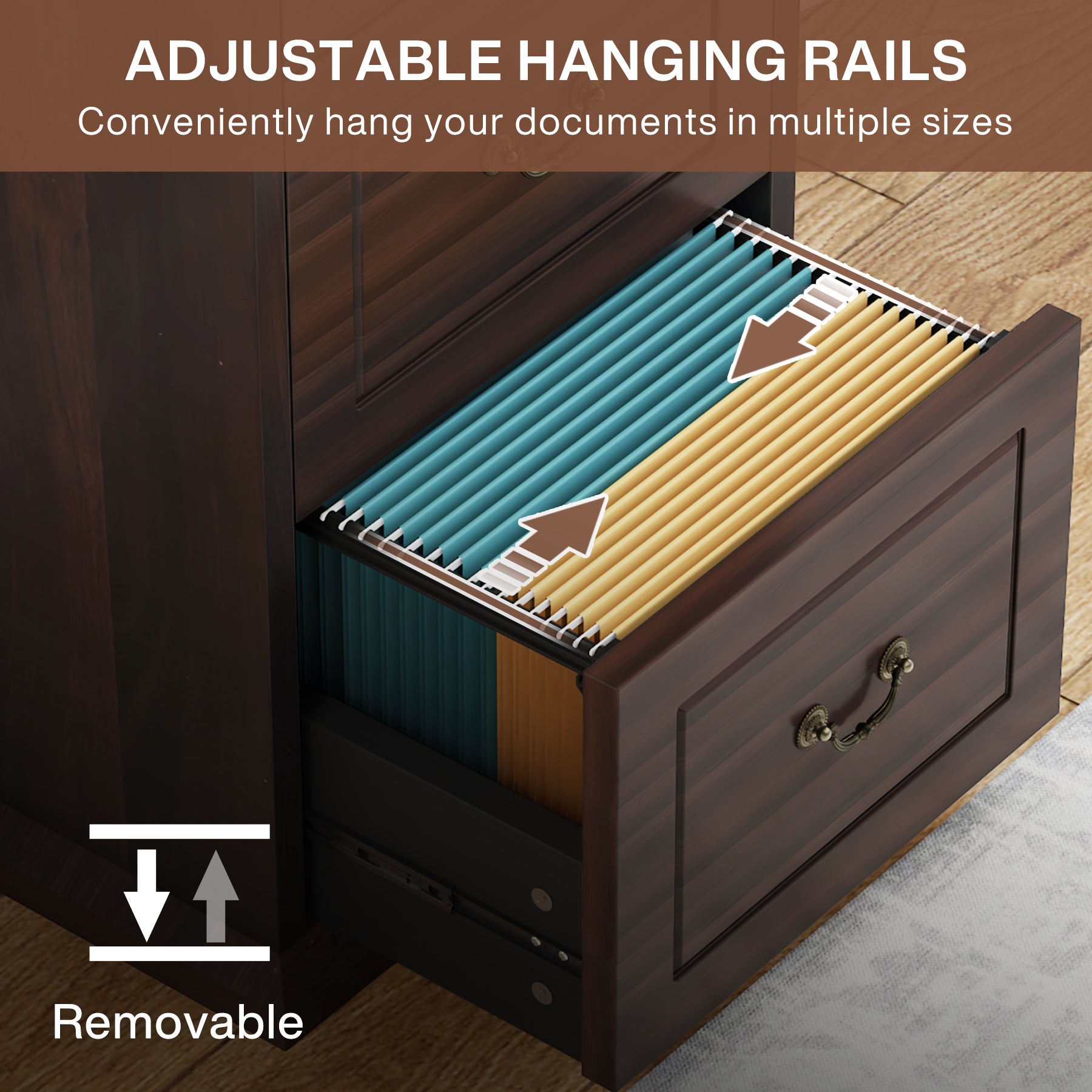 4-Drawer File Cabinet, Vertical Storage Filing Cabinet for A4 /Letter Size