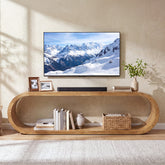70.9" Solid Wood TV Stand, 2-Tier Farmhouse Entertainment Center for TVs Up to 80" 3