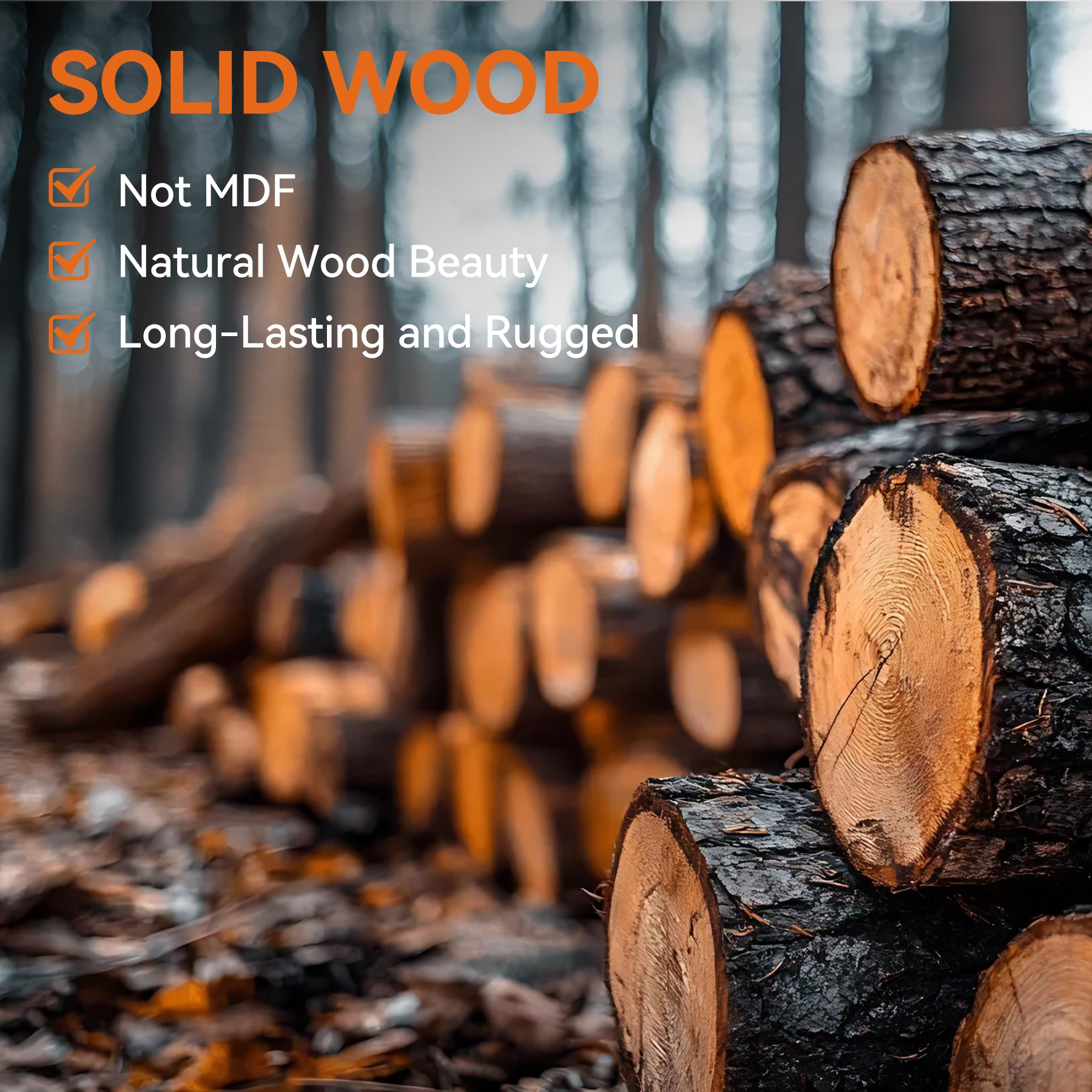 59" Solid Wood TV Stand, Heavy Duty Media TV Console for 55/60/65/75-Inch TVs