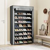 9 Tier Shoes Rack, Shoe Shelf Organizer with Cover for 50 Pair 3