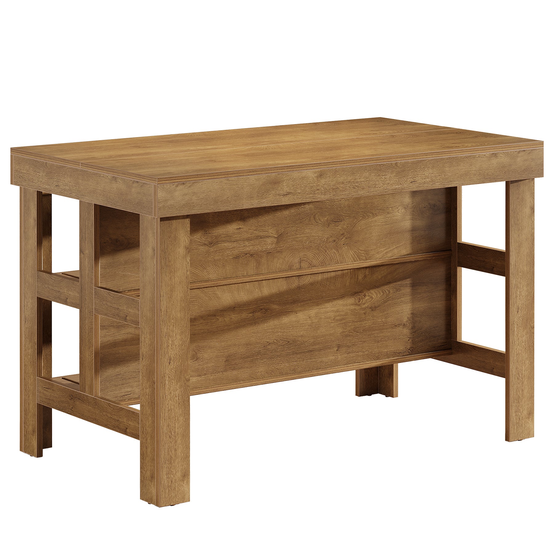 Home Bar Table Unit, 55" Counter Height Bar Cabinet with Storage Shelves