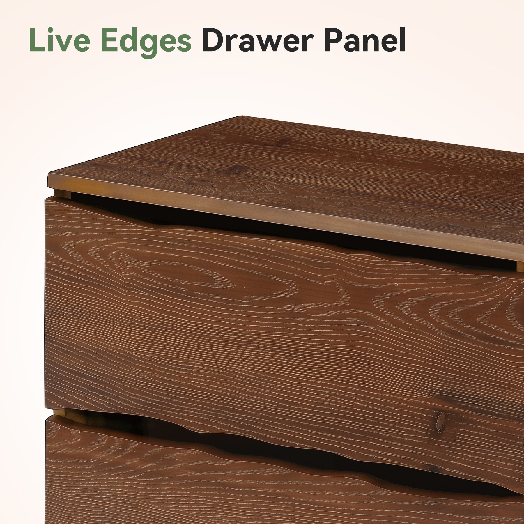 23.6" Solid Wood Nightstand, Mid-Century End Table with 2 Storage Drawers