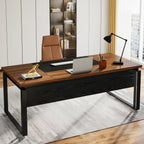 63" Computer Desk, Modern Executive Desk with Sturdy Legs