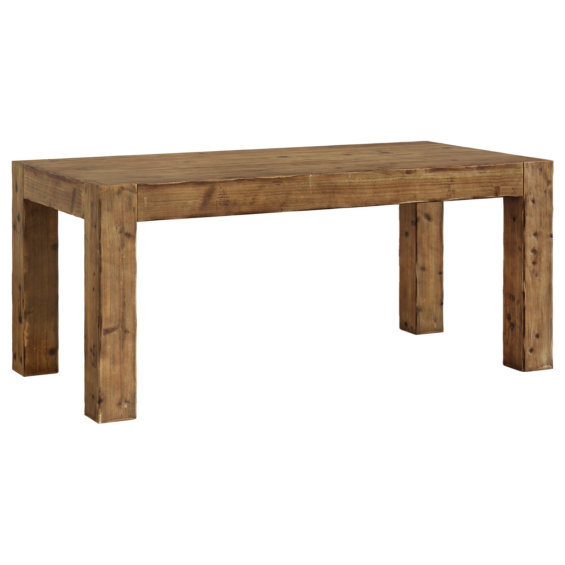 63" Dining Table, Solid Wood Dinner Kitchen Table For 4 To 6