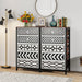 Wood 5-Drawer Chest, 38" Storage Dresser Cabinet with Unique Pattern Tribesigns