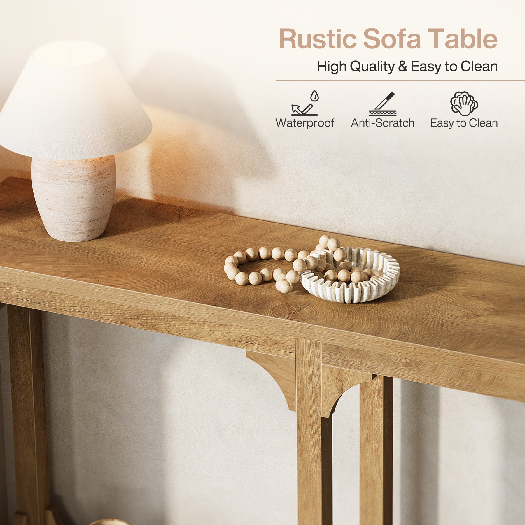 63" Console Table with Storage, Farmhouse Sofa Table Behind Couch