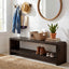 59" Solid Wood Entryway Bench, Farmhouse End of Bed Seating Shoe Bench with Storage