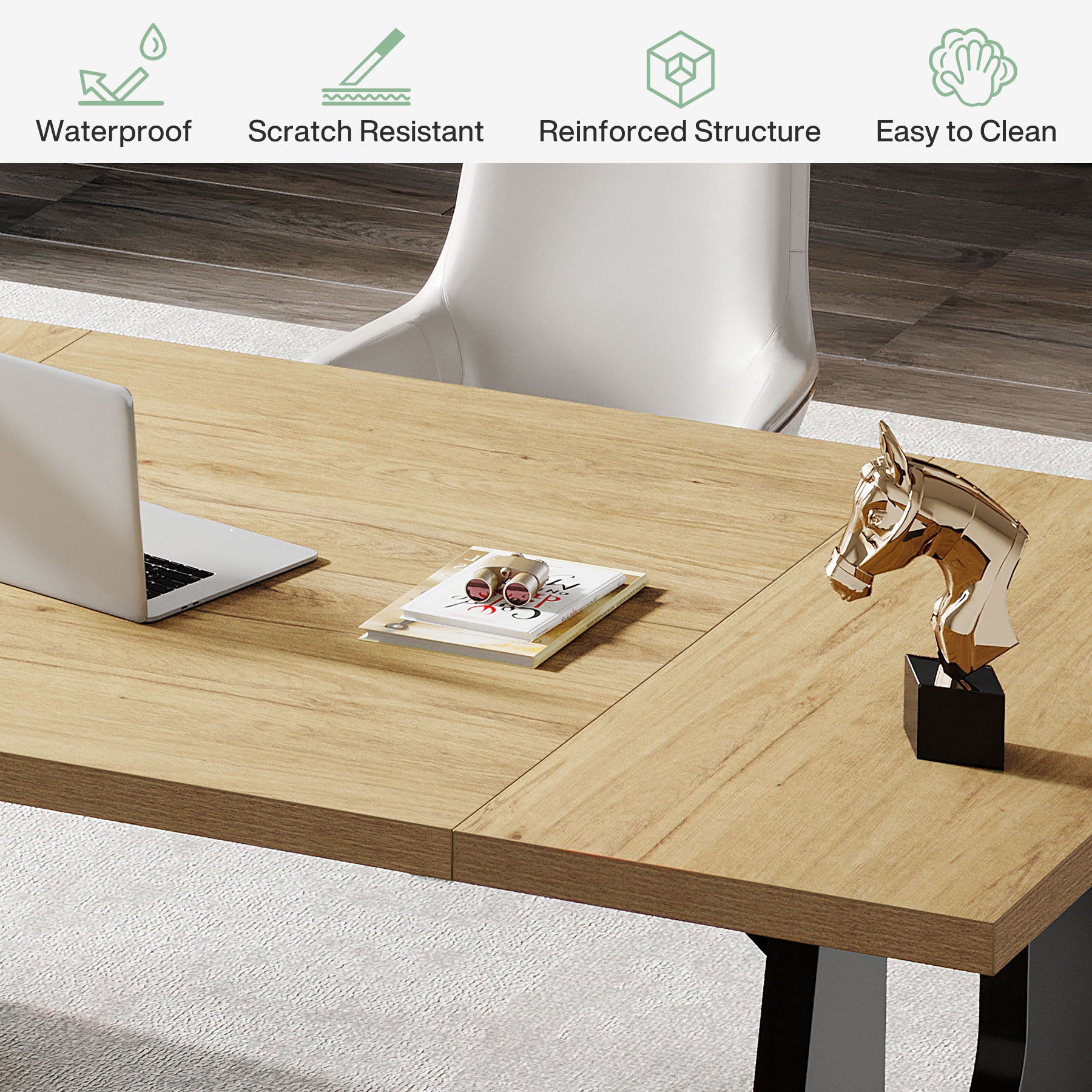 70.86" Executive Desk, Modern Computer Office Desk Workstation