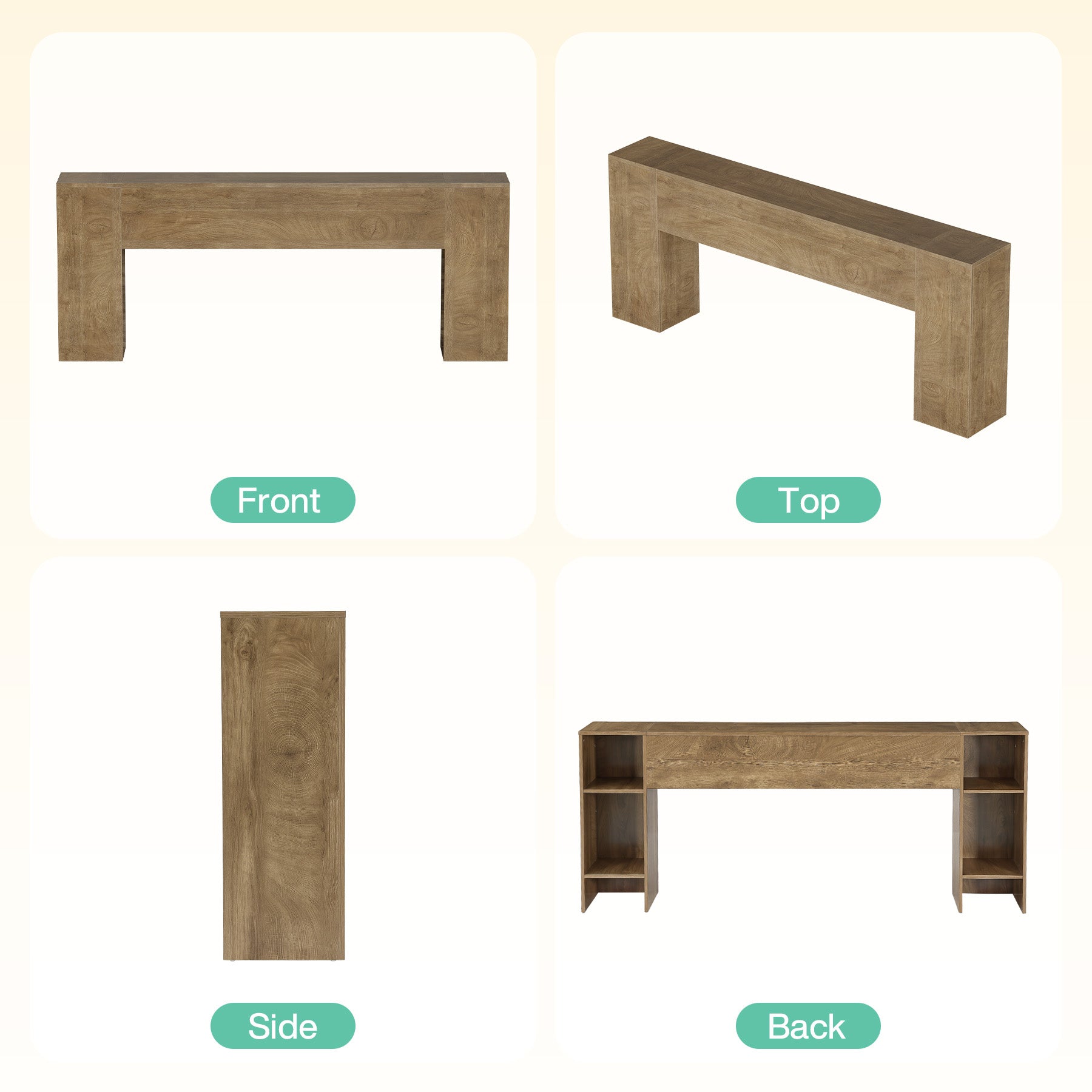 79" Extra Long Console Table, Farmhouse Sofa Table with Double Pedestal Base for Entryway & Living Room