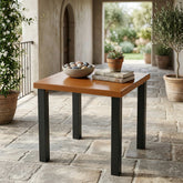 Square Outdoor Side Table, Weather Resistant Patio End Table with Metal Legs 3