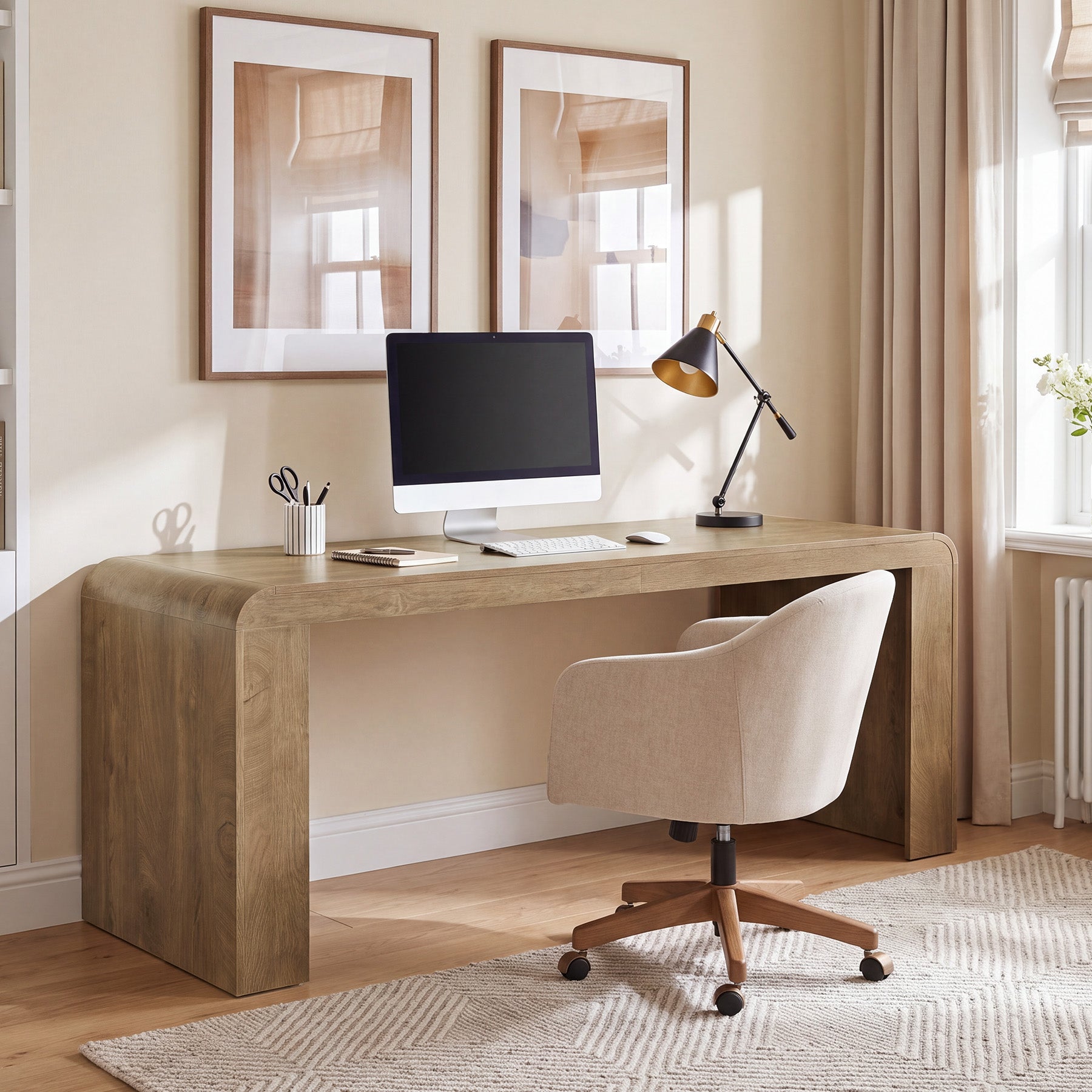 71" Executive Desk, Modern Computer Desk with Spacious Tabletop for Work, Business