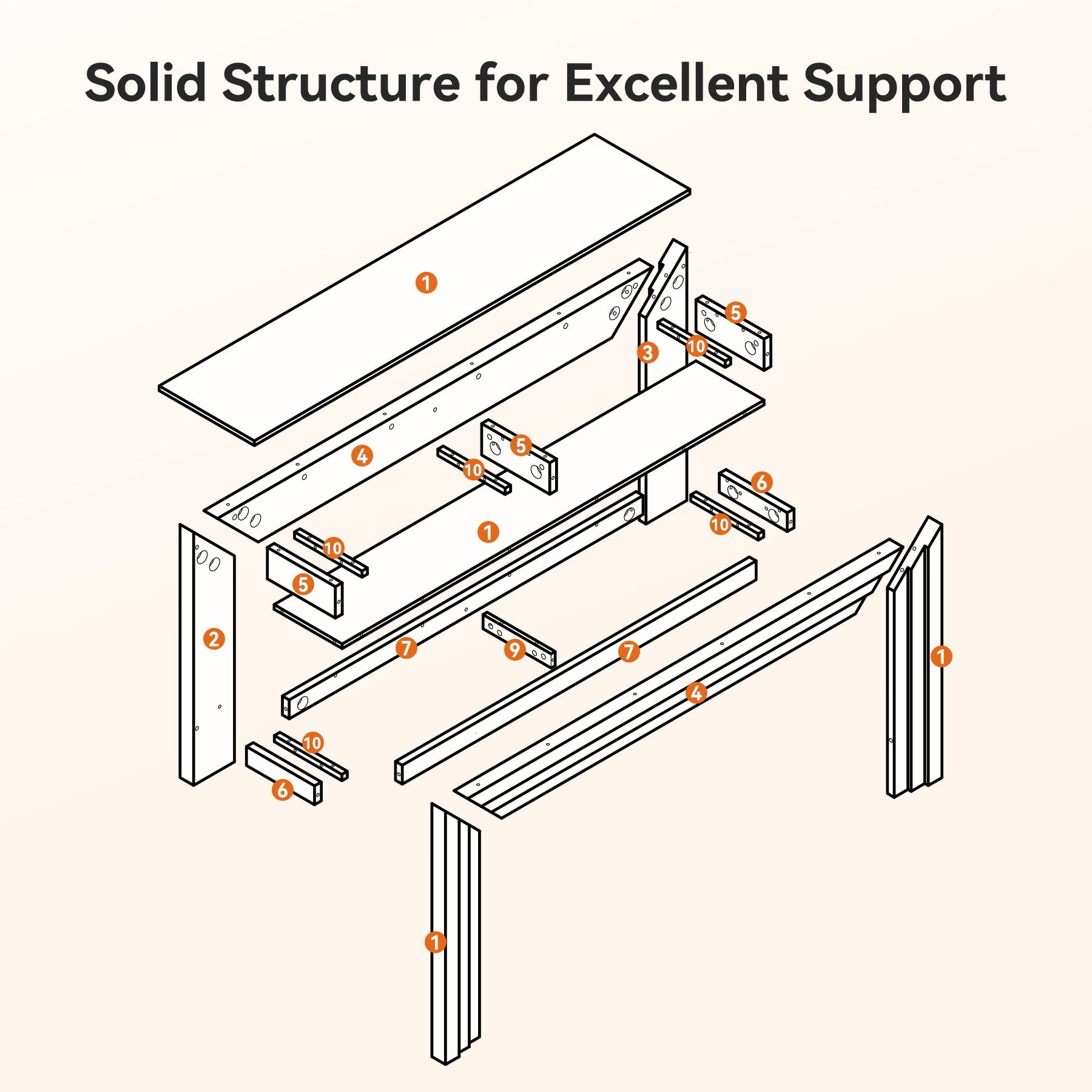 63" Solid Wood Entryway Console Table with 2-Tier Shelf, Farmhouse Sofa & Hallway Table with Dimensional Linear Frame