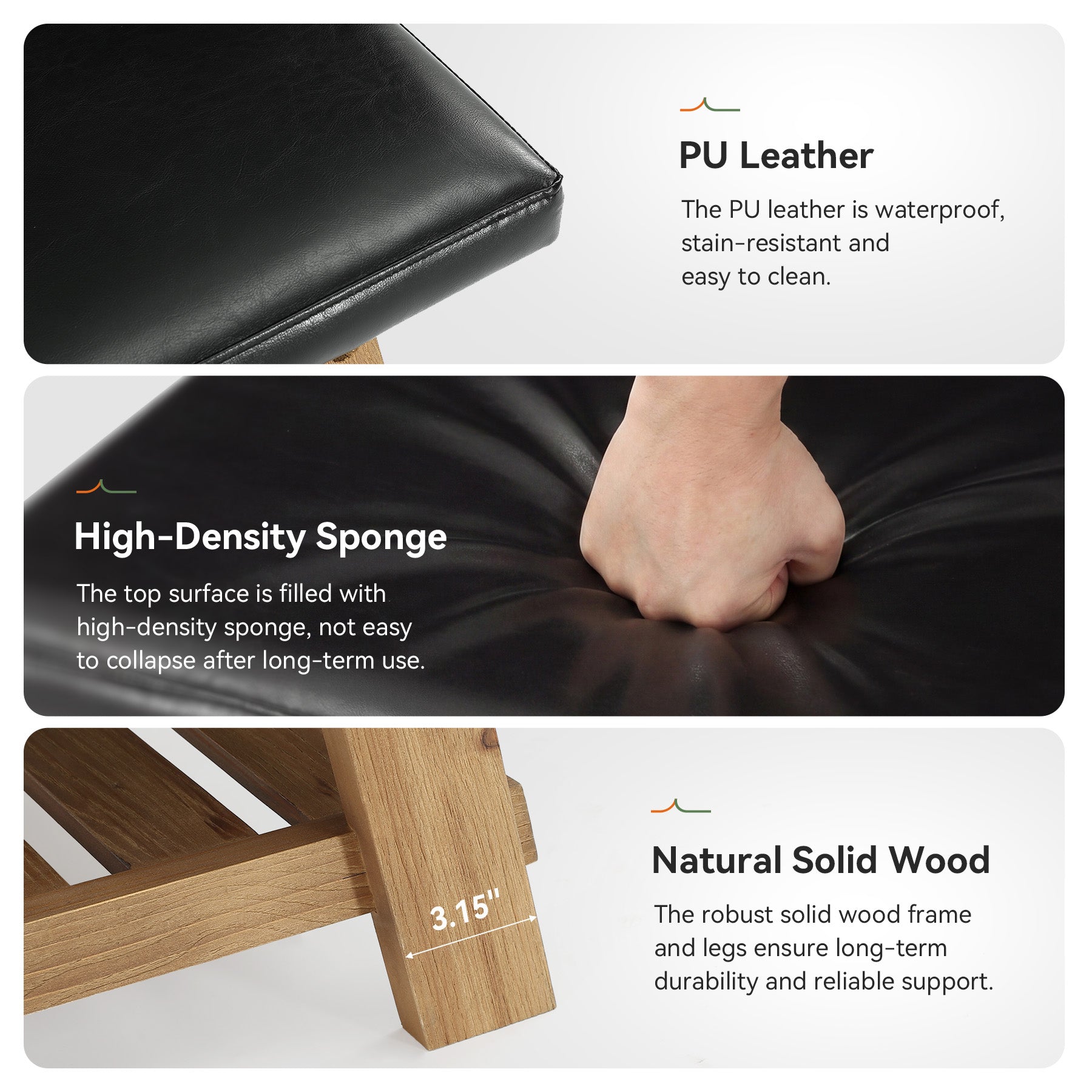 Tribesigns 31.5-Inch Square Ottoman Coffee Table, Storage Shelf Wood Accent Table for Living Room