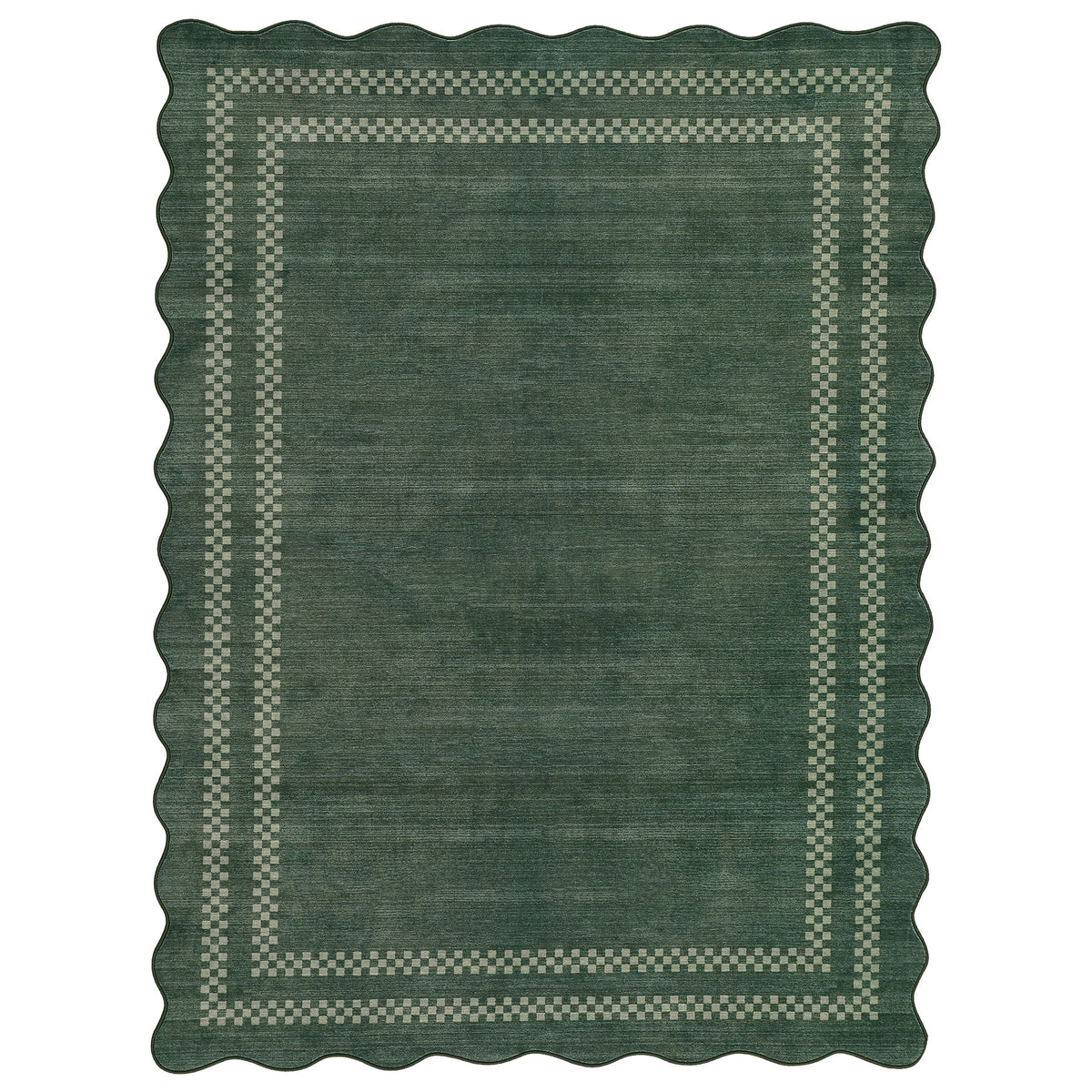 5x7/8x10 Scalloped Washable Area Rugs, Soft Geometric Non-Slip Indoor Rug for Living Room Bedroom, Oeko-Tex Certified