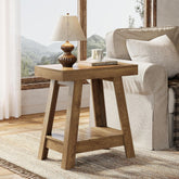 2-Tier End Table, Slim Sofa Side Table with Storage 3