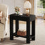 23.6" End Table, Farmhouse Wooden Side Table with Storage Shelf