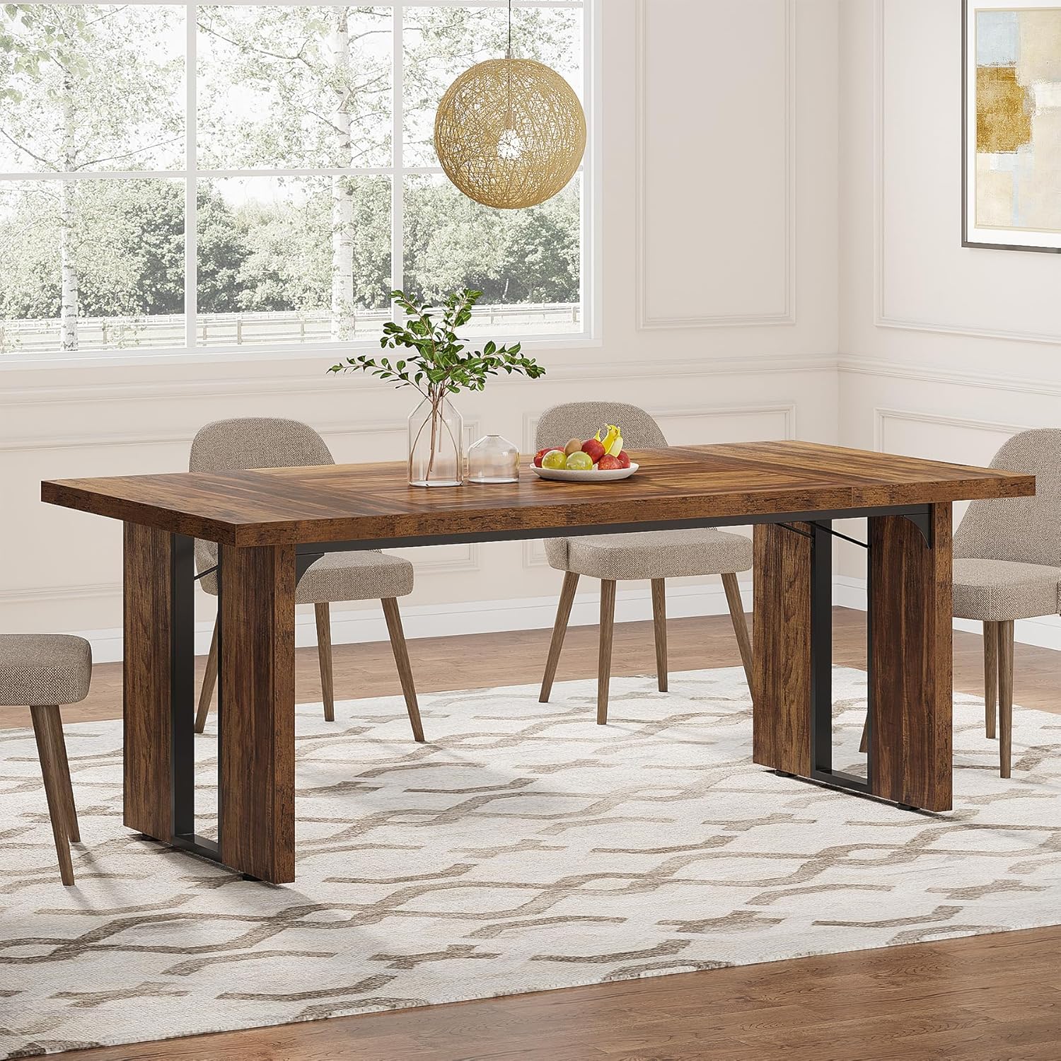 Tribesigns 71-Inch Farmhouse Dining Table - Thumbnail 5