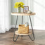 Round End Table, 2-Tier Side Table Accent Table with Metal Legs