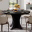 Round Dining Table, 47.24" Kitchen Table with Pedestal Base for 4-6