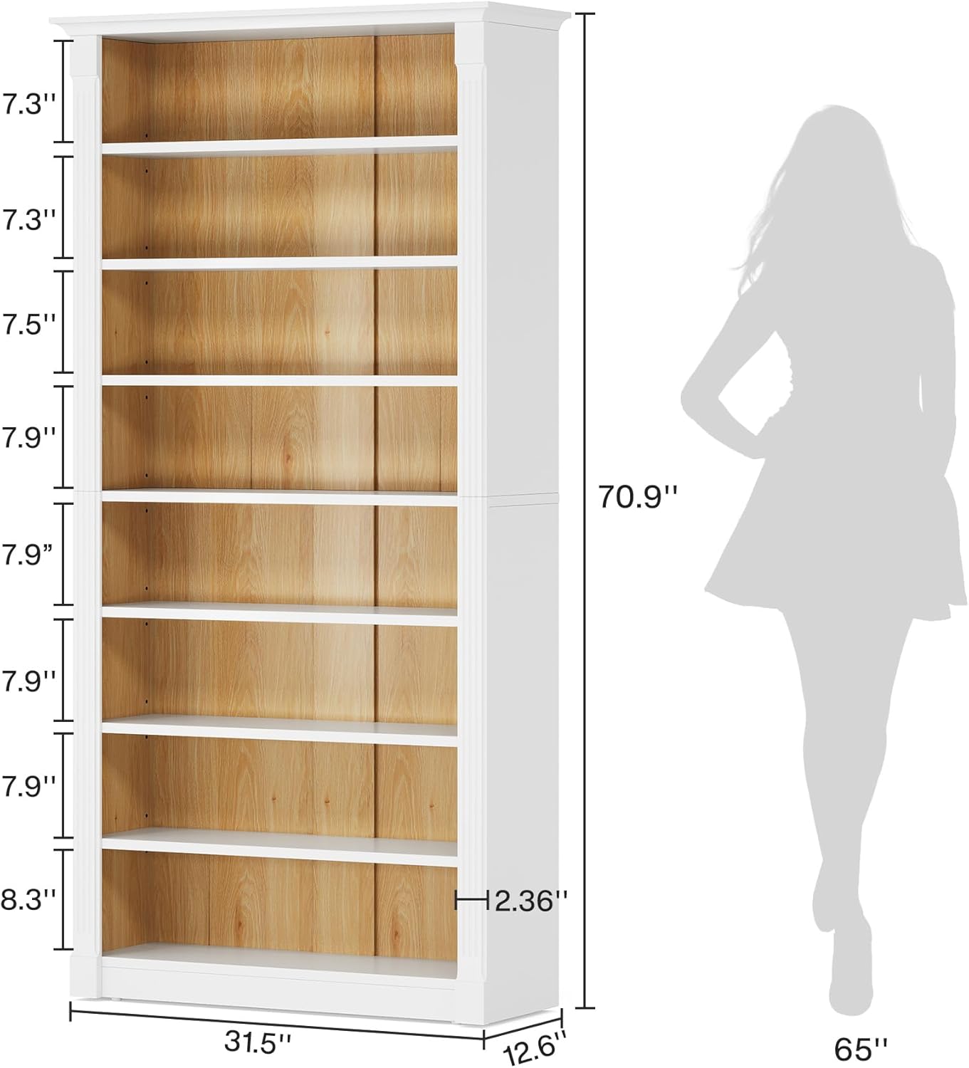 8-Tier Shoe Rack, Wooden Freestanding Shoe Storage Cabinet for 32-40 Pairs