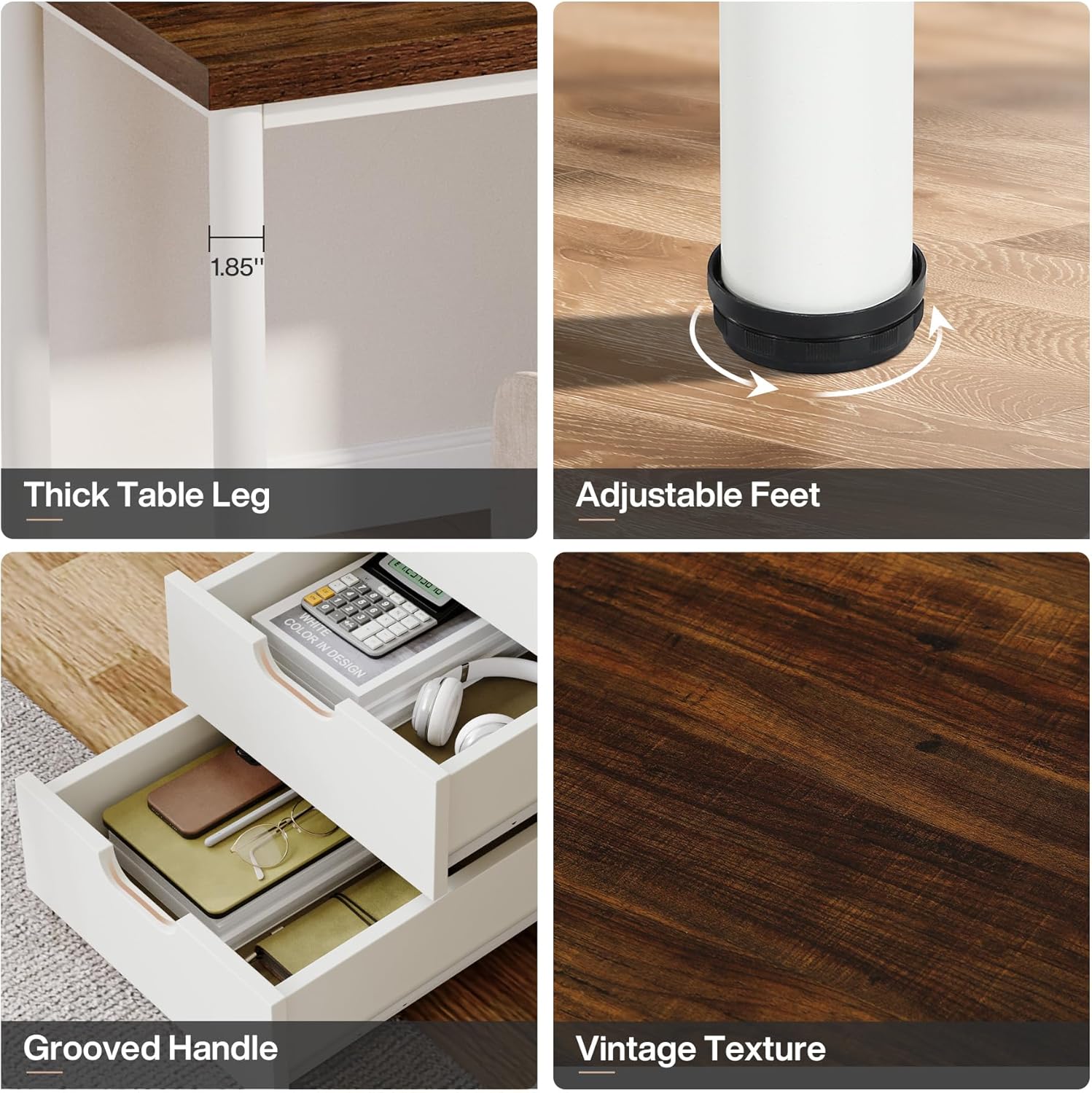 78.7" Two Person Desk, Long Double Computer Desk with 5 Drawers