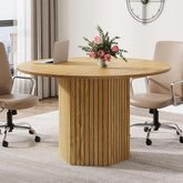 Round Conference Table, 47" Modern Meeting Table for 4-6 People 3