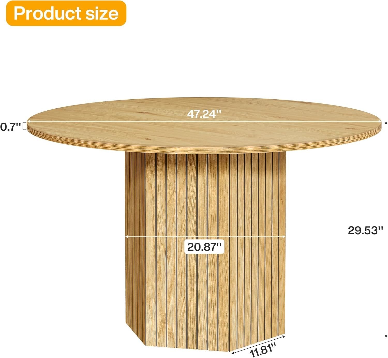 Round Conference Table, 47" Modern Meeting Table for 4-6 People