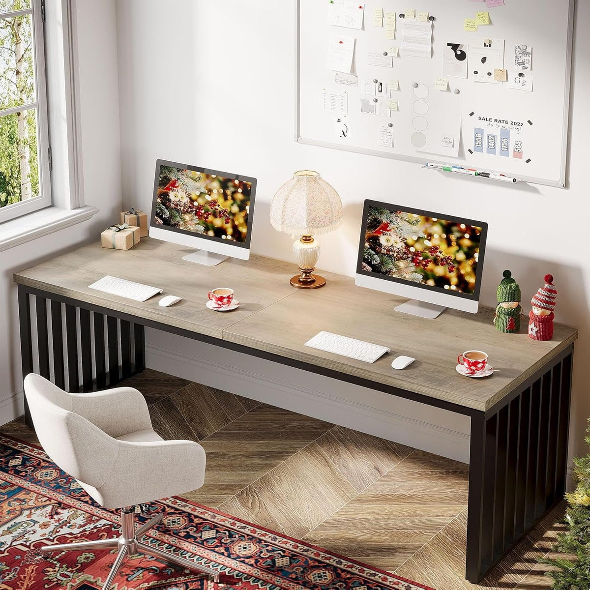 Tribesigns 78.74" Two Person Desk Executive Desk Double Computer Desk ...