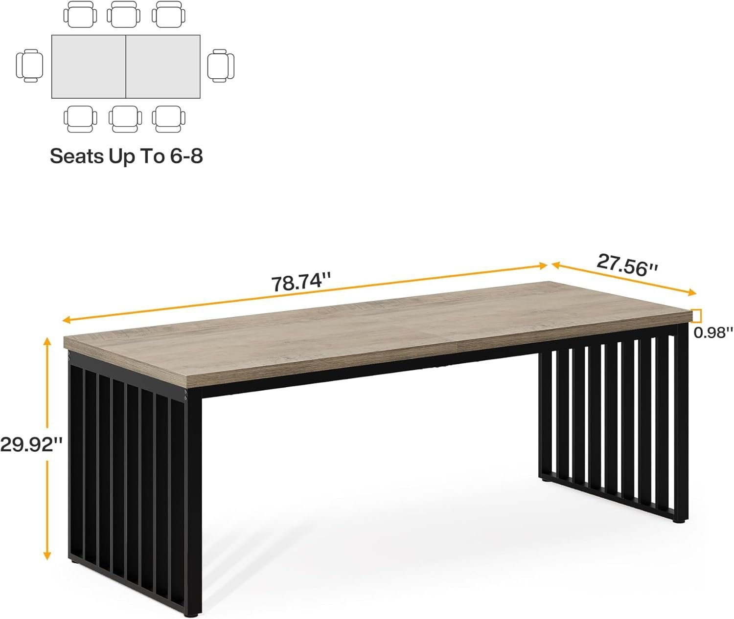 78.74" Two Person Desk, Long Executive Desk Double Computer Desk