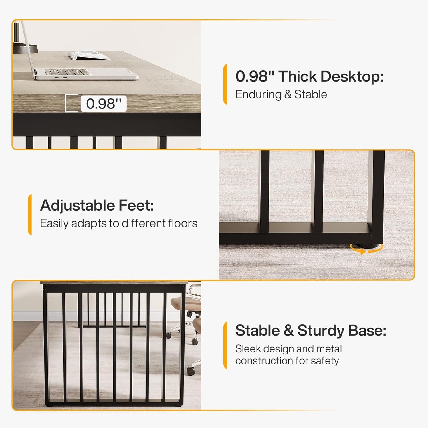 78.74" Two Person Desk, Long Executive Desk Double Computer Desk