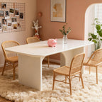 Modern Dining Table, 63" Large Rectangle Kitchen Table for 4-6 People