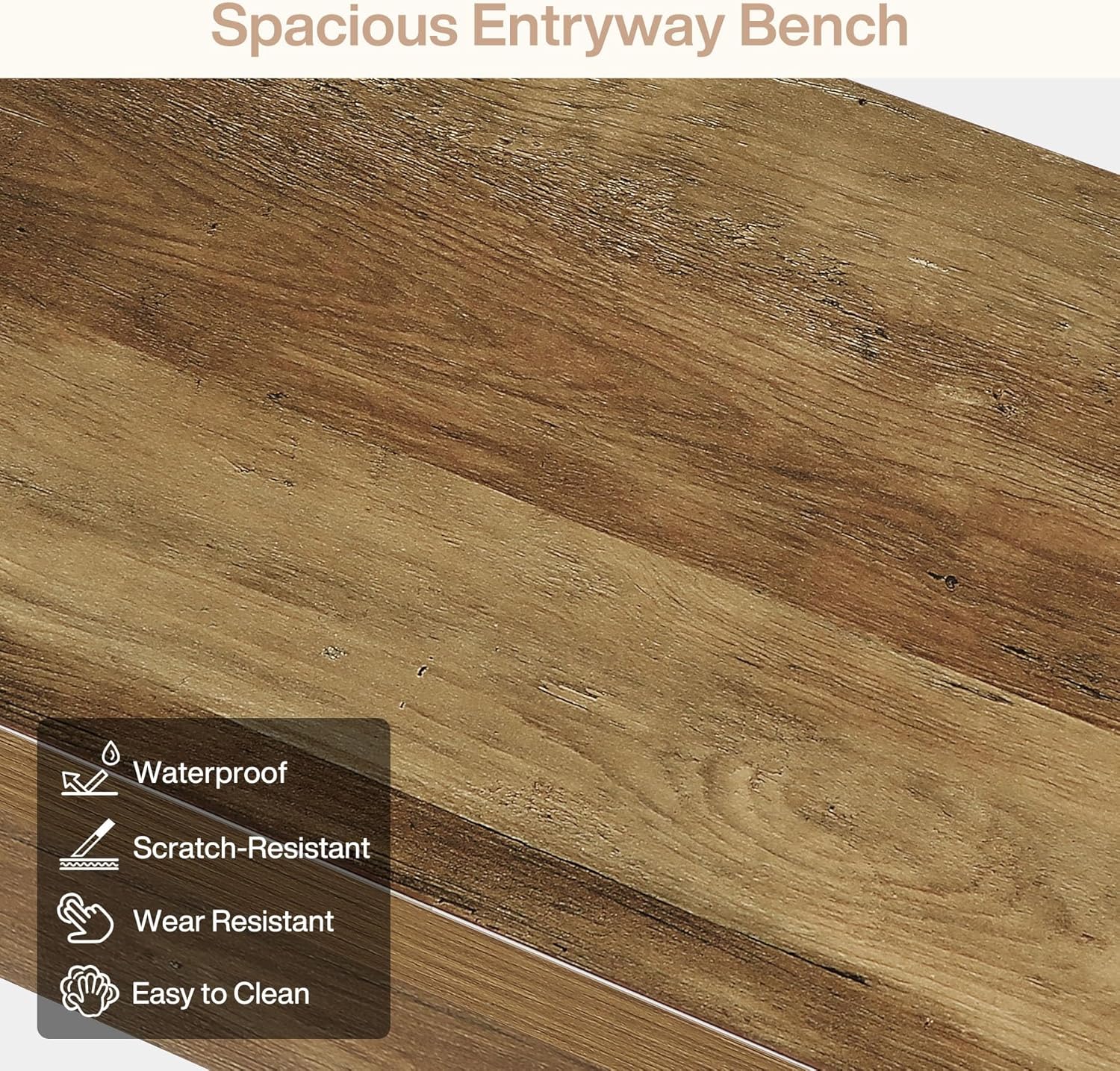 47" Entryway Bench, Large Shoe Bench with Heavy-Duty Legs