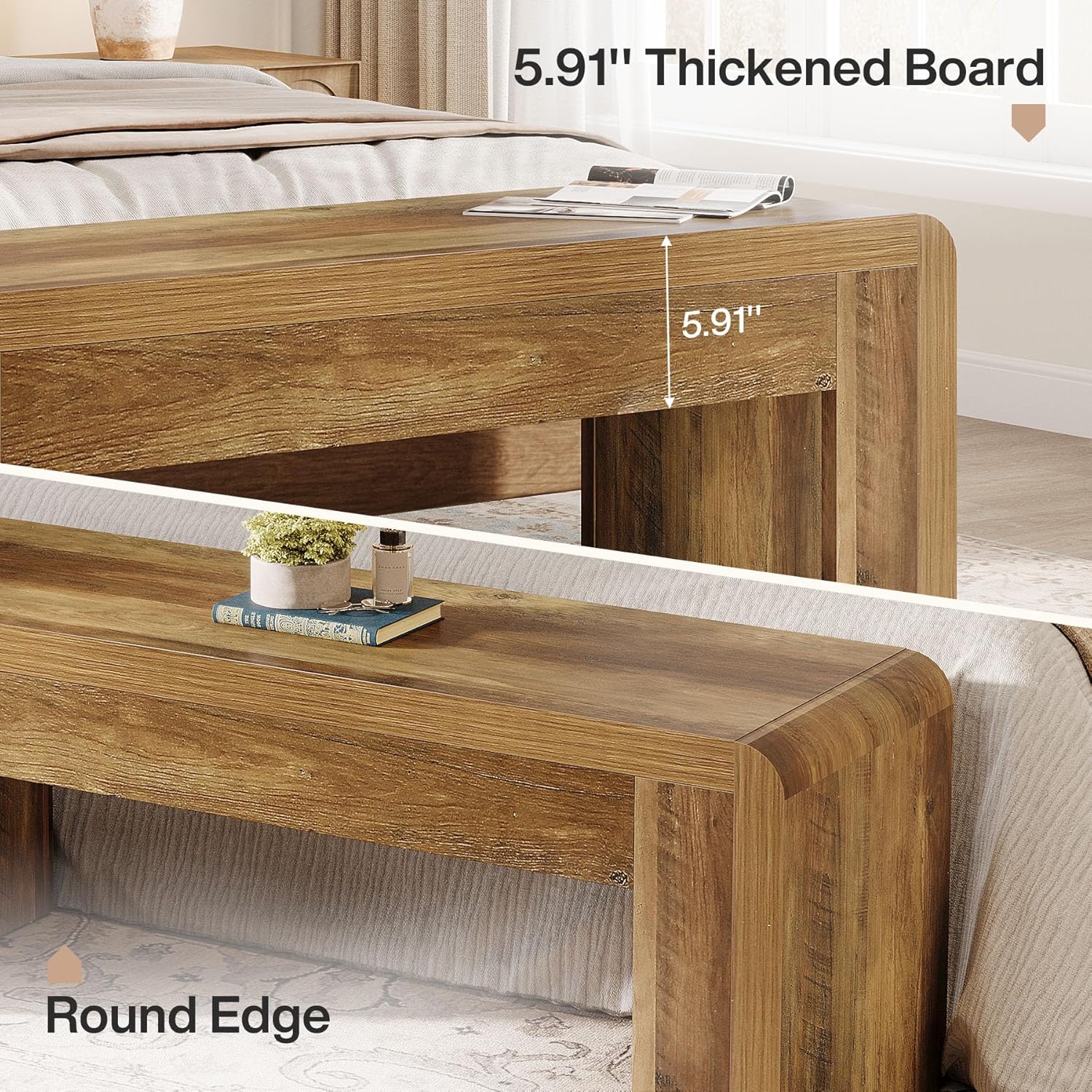 47" Entryway Bench, Large Shoe Bench with Heavy-Duty Legs